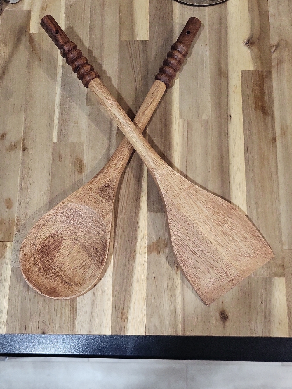 NEW! 🤎 Oversized Wooden Cooking Spoon and Spatula Set - Natural Wood